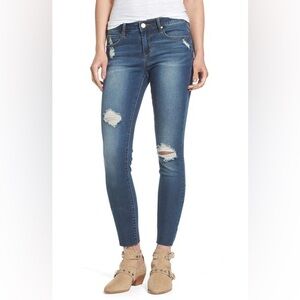 Articles Of Society Prairie Blue Distressed Skinny Jeans Size 26